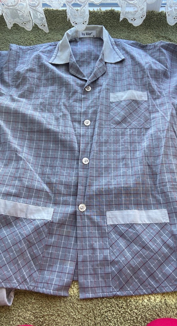 Gri Pamuklu uzun kollu keten gecelik erkek - Görsel 2