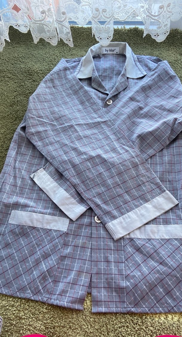 Gri Pamuklu uzun kollu keten gecelik erkek - Görsel 4