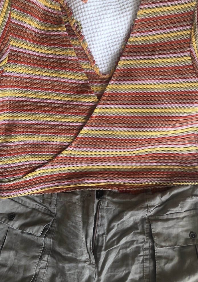 Kahverengi Keten Kemerli Mini Şort - Görsel 4