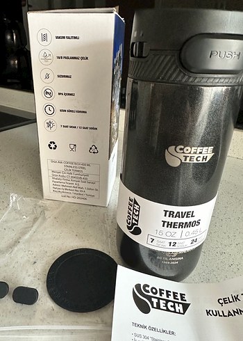 Coffeetech Paslanmaz Çelik Termos 450 ml - Görsel 6