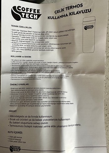 Coffeetech Paslanmaz Çelik Termos 450 ml - Görsel 5