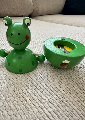 Ahşap Kurbağa Figürlü Kalemtraş - Görsel 4