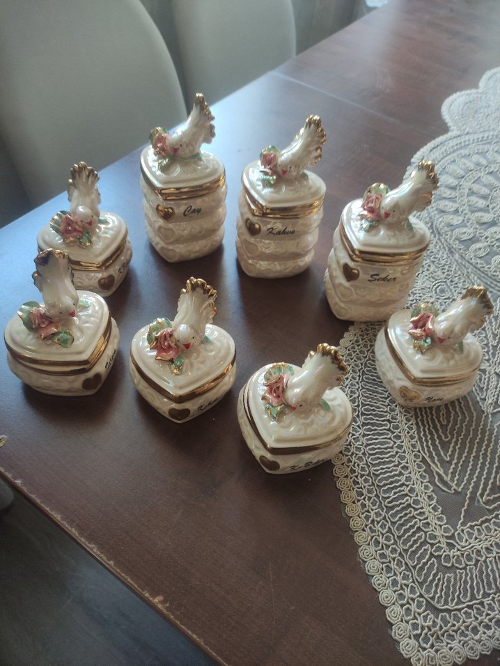 baharat takımı Beyaz Kalp ve Silindir Figürlü Kutular - Görsel 4