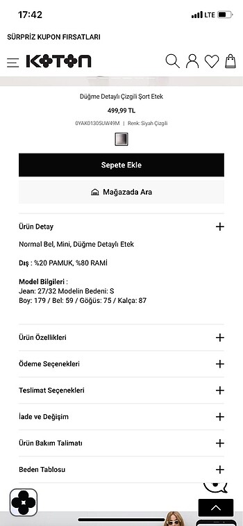 38 Beden Koton / Şort etek