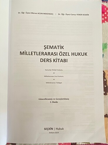 Beden Şematik Milletlerarası Özel Hukuk Ders Kitabı Dr. Öğr. Üyesi Mer