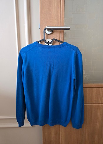 Mavi Erkek çocuk V Yaka Örgü Kazak - Görsel 2