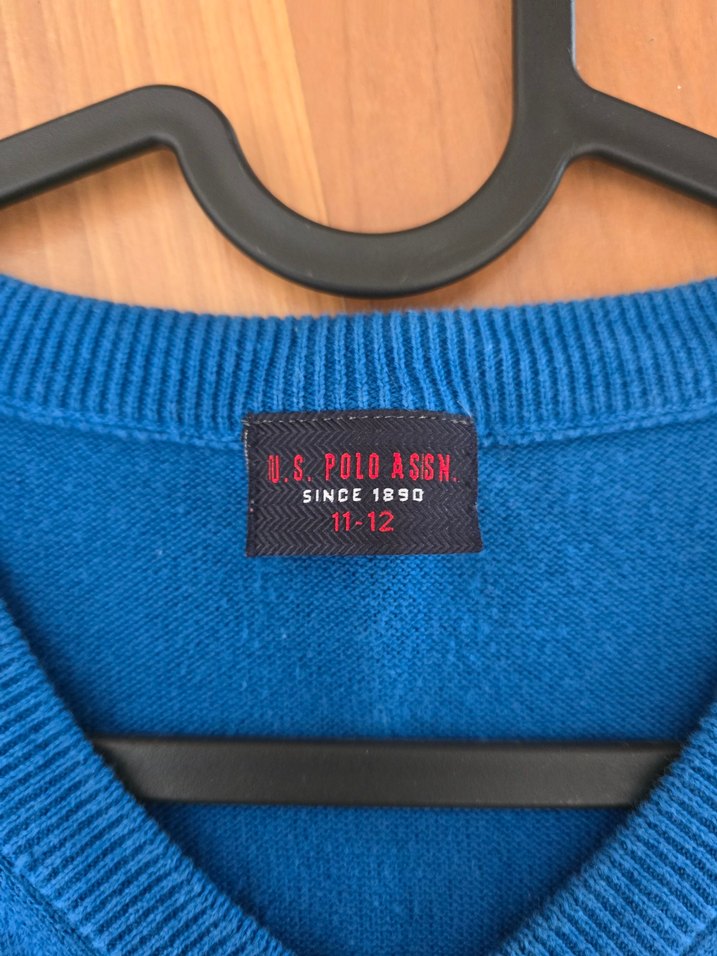 Mavi Erkek çocuk V Yaka Örgü Kazak - Görsel 3