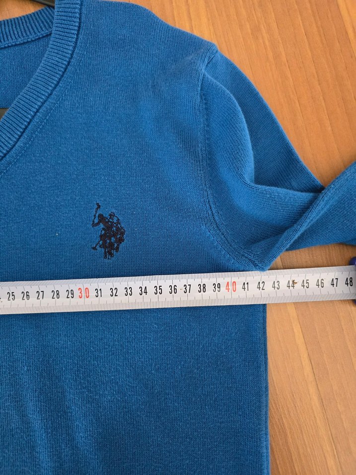 Mavi Erkek çocuk V Yaka Örgü Kazak - Görsel 4