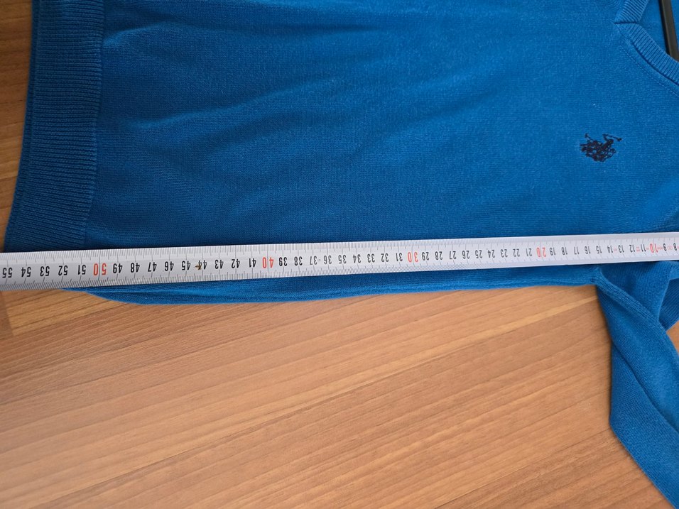 Mavi Erkek çocuk V Yaka Örgü Kazak - Görsel 5