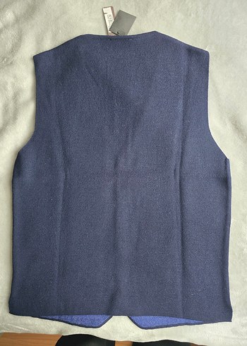 Vakko Erkek Lacivert Düğmeli Yelek - Görsel 6