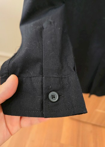 Düğmeli Siyah Erkek çocuk gömlek - Görsel 2