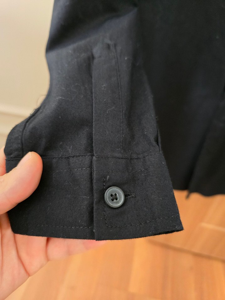 Düğmeli Siyah Erkek çocuk gömlek - Görsel 2