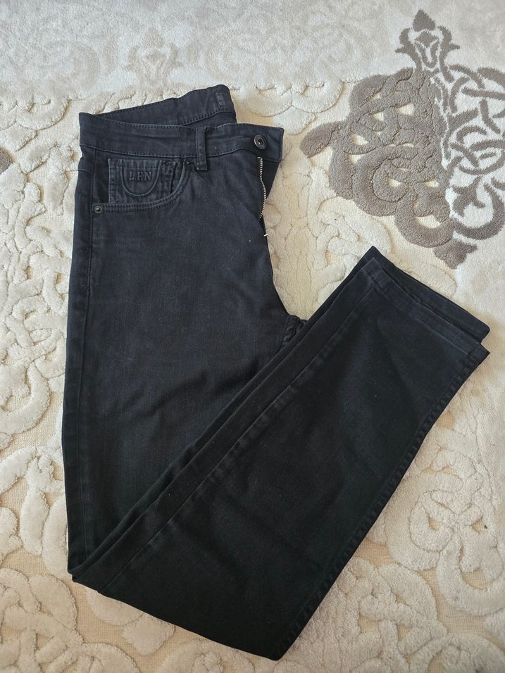 Siyah Fermuarlı Erkek Denim Pantolon - Görsel 2
