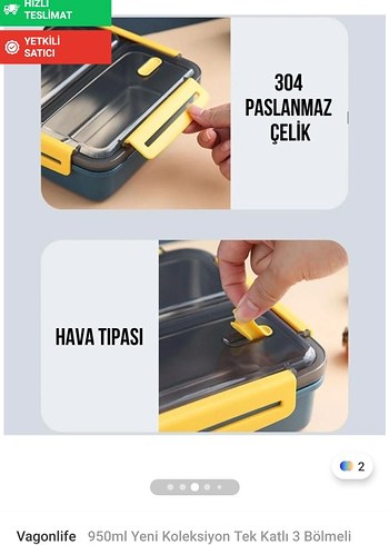 Yeşil Vagonlife Paslanmaz Çelik Yemek Kabı - Görsel 9