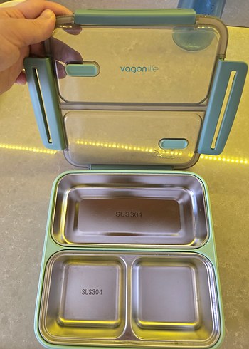 Yeşil Vagonlife Paslanmaz Çelik Yemek Kabı - Görsel 2