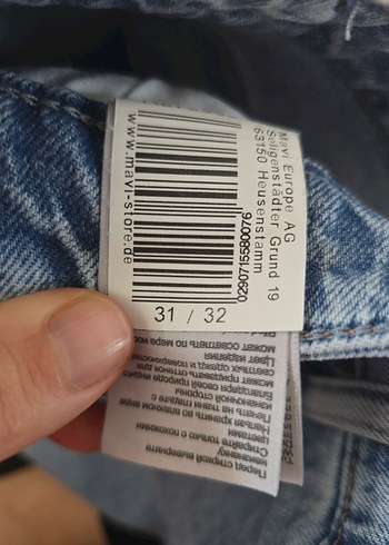 Mavi unisex Denim Midi Boy Kemerli Jean - Görsel 5