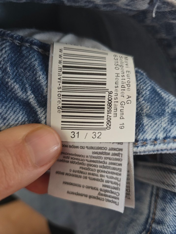 Mavi unisex Denim Midi Boy Kemerli Jean - Görsel 5