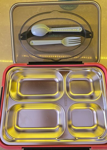 Vagonlife Kırmızı Saklama Kabı ve Çatal Kaşık Seti - Görsel 3