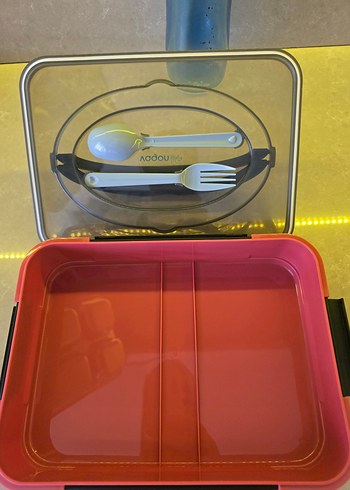 Vagonlife Kırmızı Saklama Kabı ve Çatal Kaşık Seti - Görsel 5