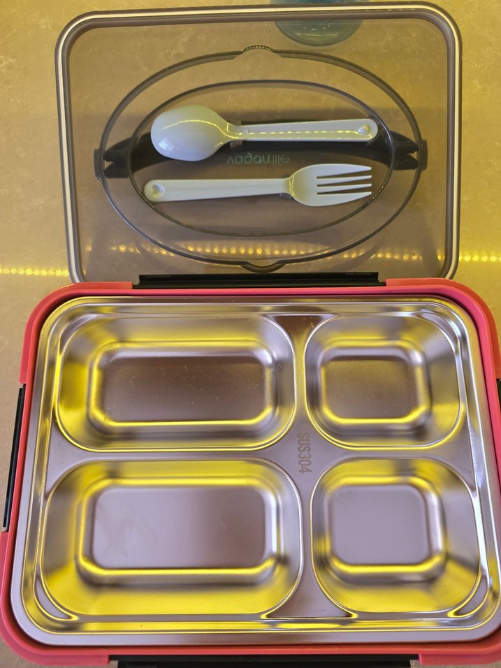 Vagonlife Kırmızı Saklama Kabı ve Çatal Kaşık Seti - Görsel 3