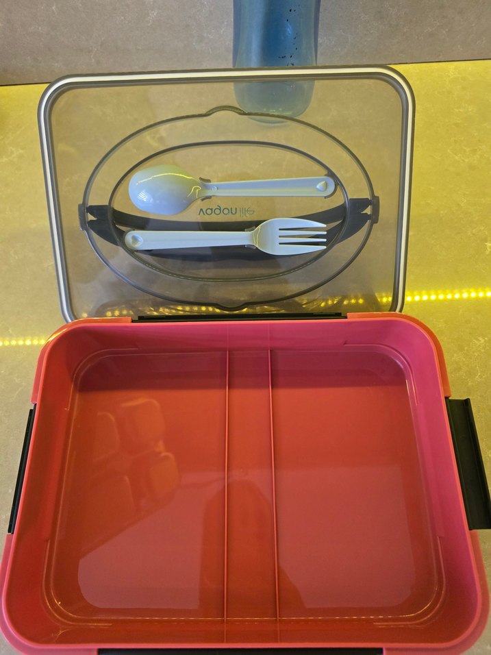 Vagonlife Kırmızı Saklama Kabı ve Çatal Kaşık Seti - Görsel 5