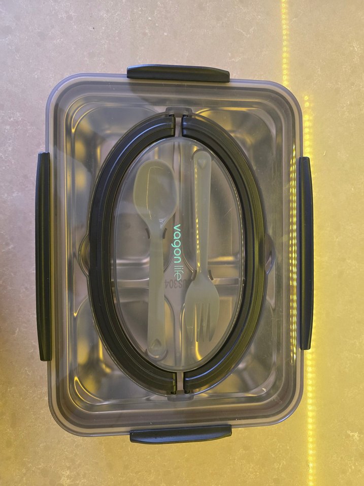 Vagonlife Kırmızı Saklama Kabı ve Çatal Kaşık Seti - Görsel 2