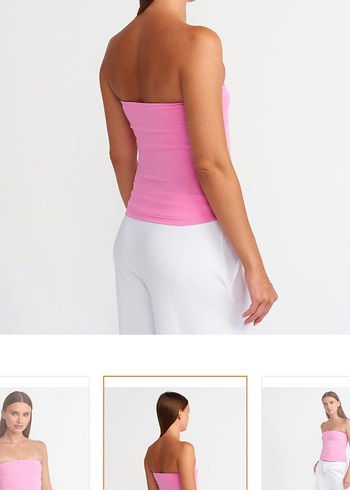 Pembe Straplez Pamuklu Atlet - Görsel 2