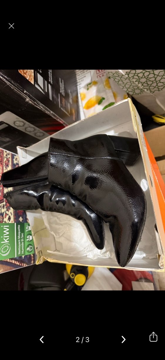 Siyah Topuklu Deri Bot - Görsel 2