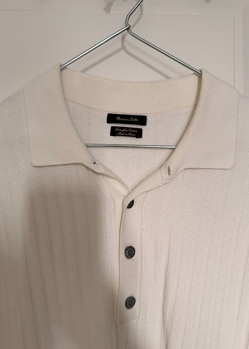 Massimo Dutti Erkek Beyaz/Krem Polo Yaka Tişört - Görsel 2