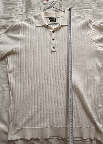 Massimo Dutti Erkek Beyaz/Krem Polo Yaka Tişört - Görsel 7