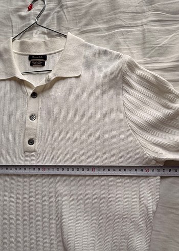 Massimo Dutti Erkek Beyaz/Krem Polo Yaka Tişört - Görsel 8
