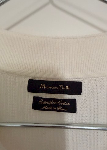 Massimo Dutti Erkek Beyaz/Krem Polo Yaka Tişört - Görsel 3