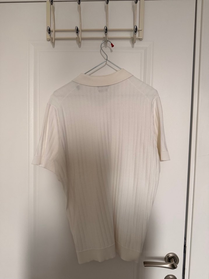 Massimo Dutti Erkek Beyaz/Krem Polo Yaka Tişört - Görsel 5