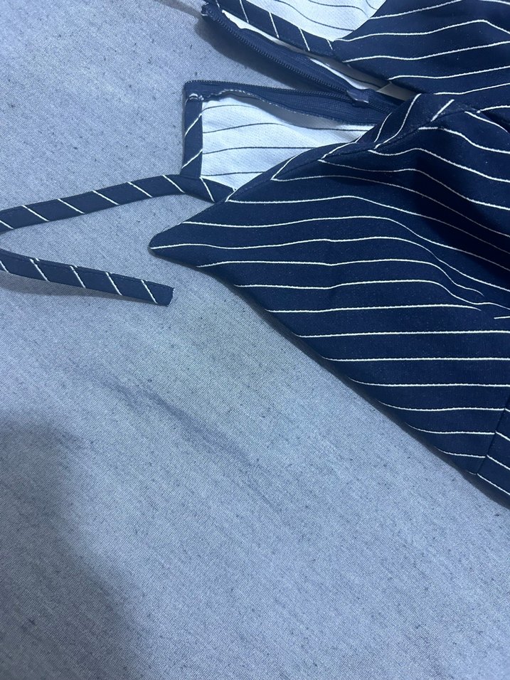 Lacivert Çizgili Kadın Denim Pantolon - Görsel 3