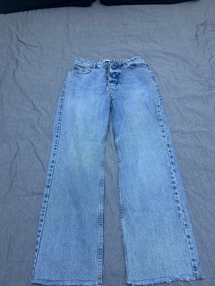 Gri Tie-Dye Desenli Bol Kesim Kadın Jean - Görsel 2