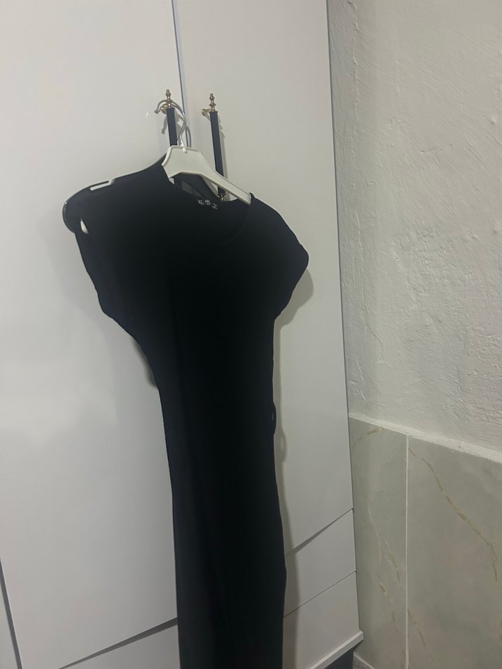 Kadın Siyah Uzun Gövdeli Elbise - Görsel 2