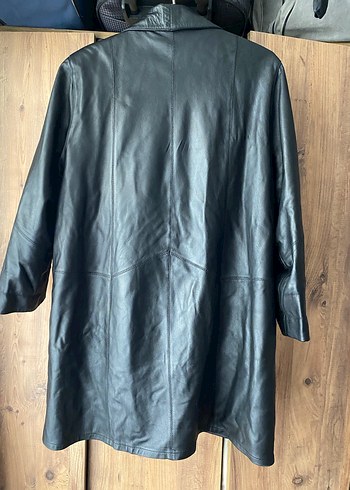 Düğmeli Siyah Deri Kadın Ceket - Görsel 3