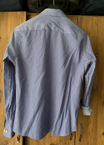 FRESH COMPANY Erkek Düğmeli Mavi Çizgili Gömlek - Görsel 3