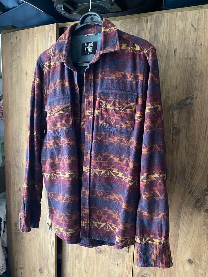 MUDO Erkek Çok Renkli Batik Desenli Gömlek - Görsel 3