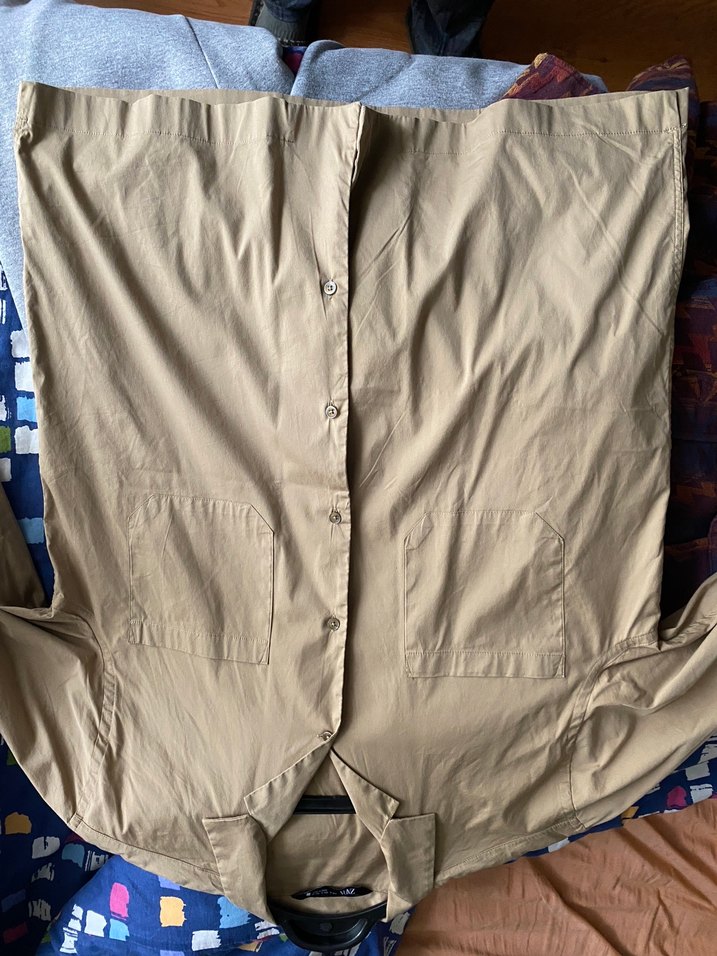 Zara Bej Erkek Gömlek, Düğmeli, Salaş Kesim - Görsel 3