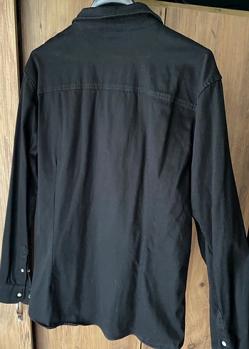 Mavi Siyah Erkek Denim Gömlek Uzun Kollu - Görsel 4