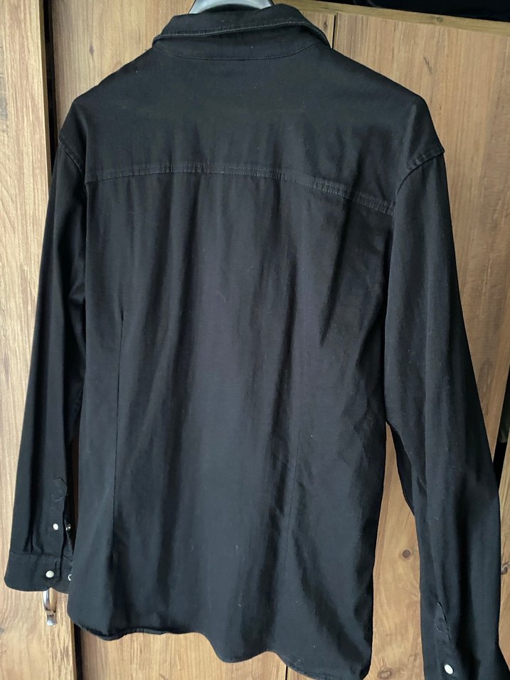 Mavi Siyah Erkek Denim Gömlek Uzun Kollu - Görsel 4