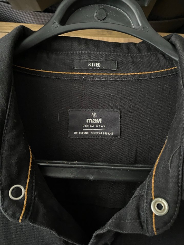 Mavi Siyah Erkek Denim Gömlek Uzun Kollu - Görsel 2