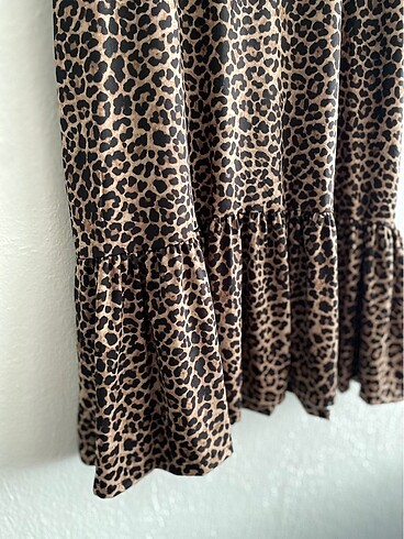 Zara Leopar Kalın Askı Farbalı Elbise(S-M-L-XL)