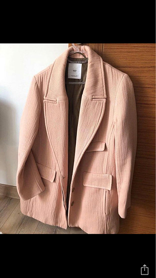 Mango toz pembe ceket