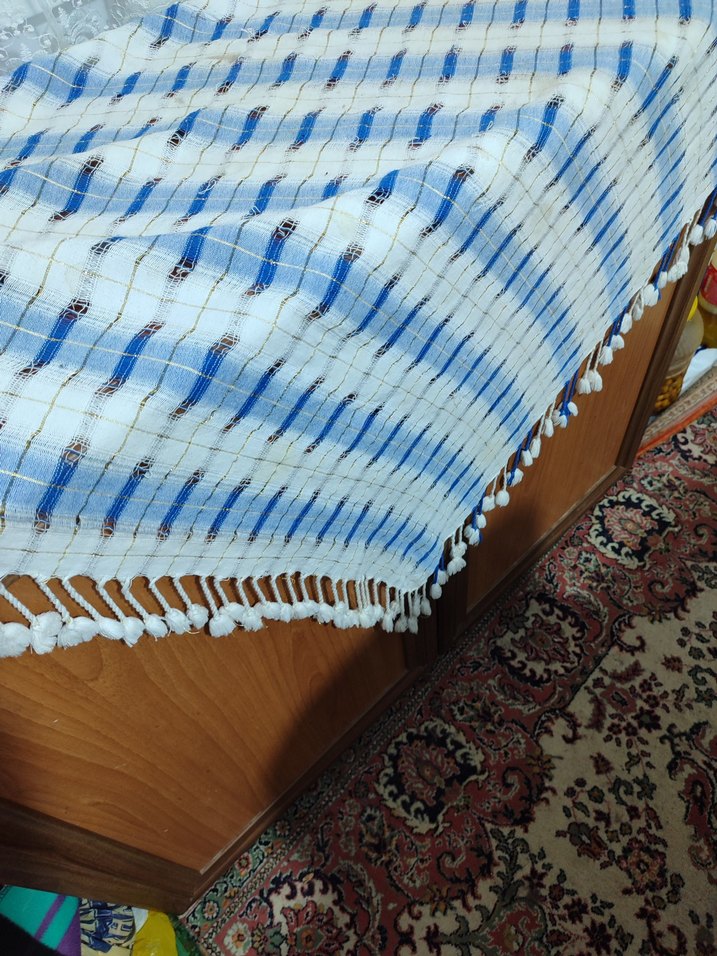 Mavi Batik Desenli Masa Örtüsü - Görsel 3