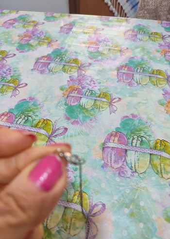 Turkuaz Nakışlı Dantel Bohem Kolye - Görsel 4