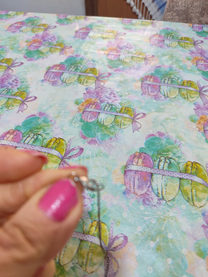 Turkuaz Nakışlı Dantel Bohem Kolye - Görsel 4