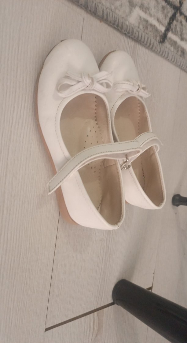 Kız Çocuk Beyaz Fiyonklu Babet - Görsel 2