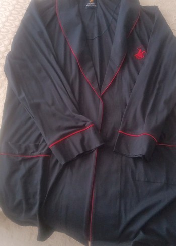 Erkek Gri Bağcikli Uzun Kollu sabahlık - Görsel 2